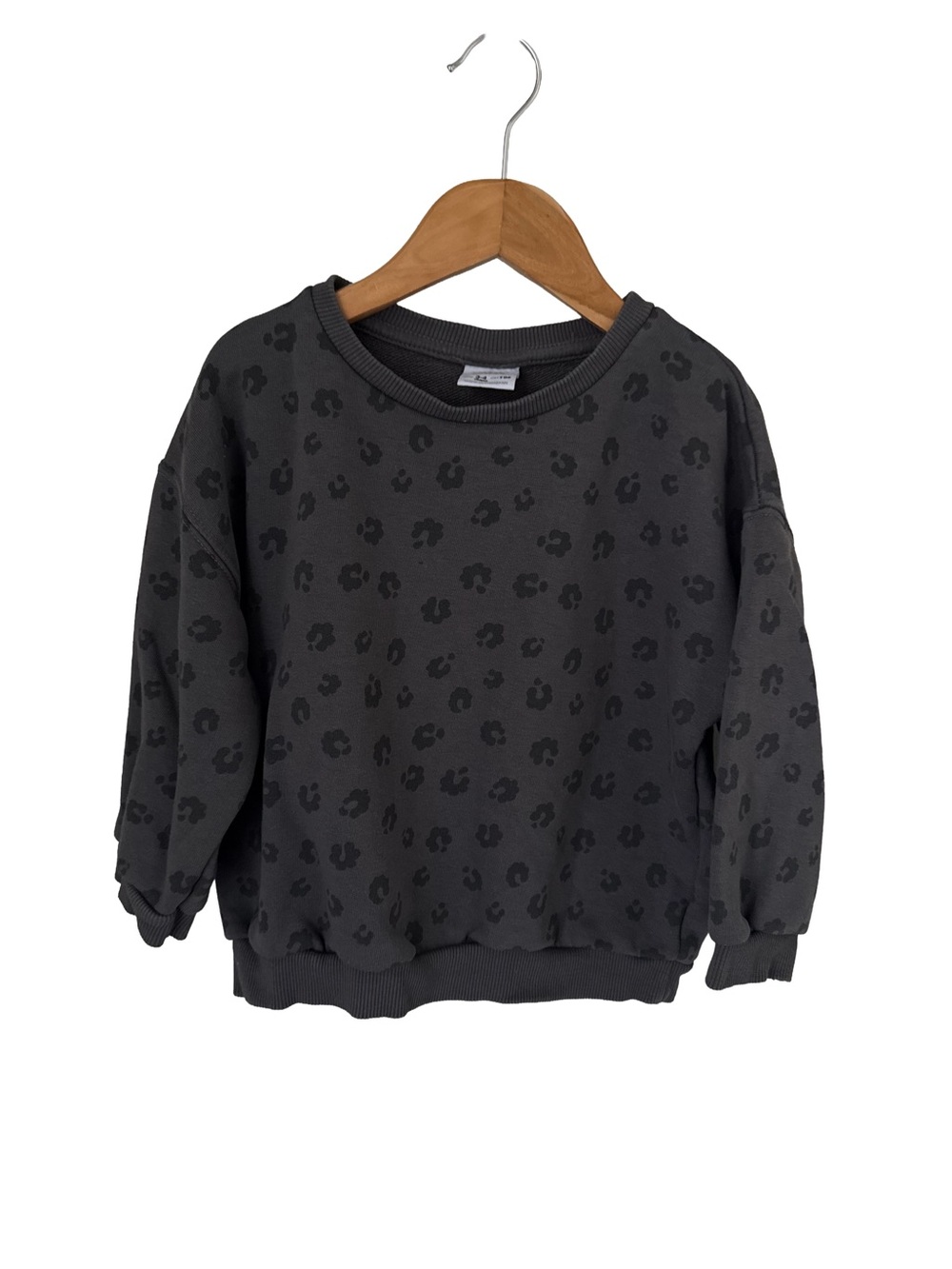 Zara Kids Charcoal Leopard-Print Sweatshirt